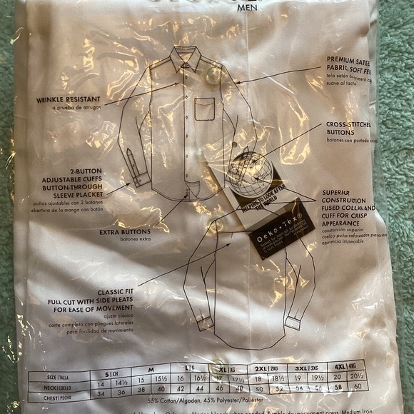 NEW Men’s George Premium Sateen Long Sleeve  Dress Shirt Wrinkle Resistant - Picture 5 of 7